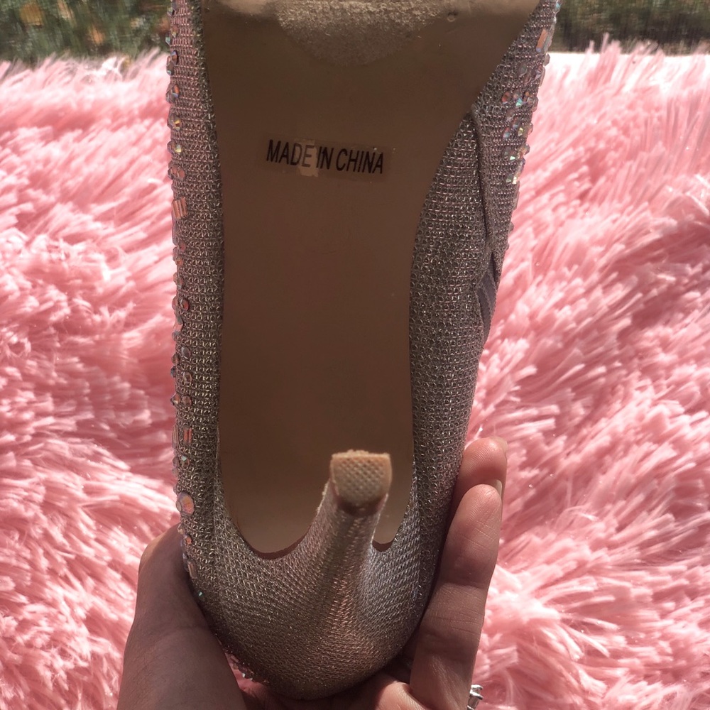 Silver Rhinestone Textured Booties - Picture 4 of 6